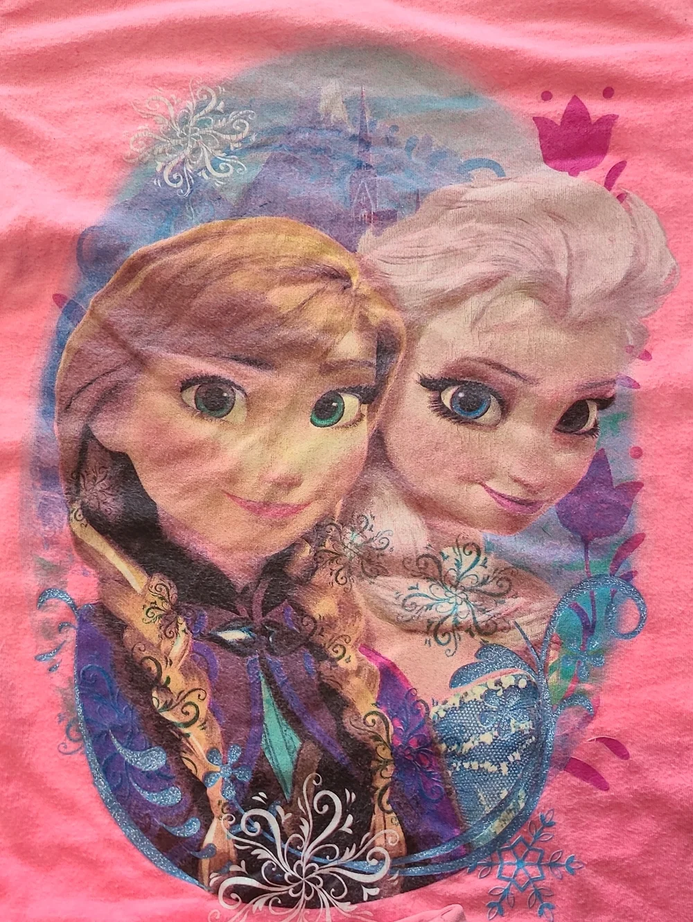 Disney Frozen Graphic Tee & Purple Striped Shorts Set Size Small 6/7